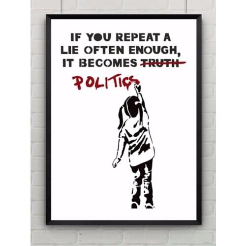 Pictures Wall Art Painting Lies by Banksy Graffiti Canvas HD Prints Home Decoration Modular Posters for Living Room Framework