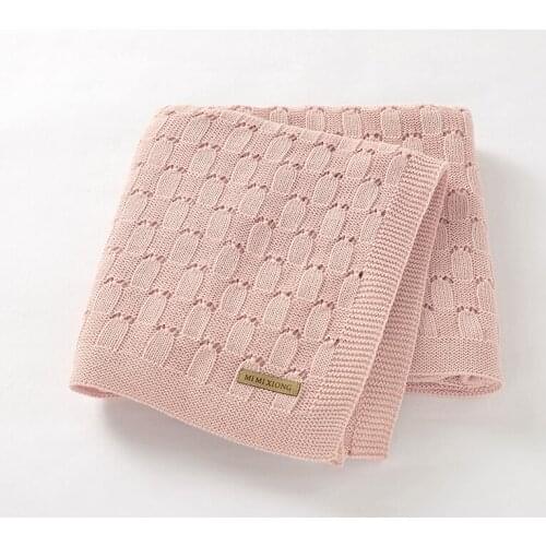 Baby Blankets Newborn 100%Cotton Knitted Infant Boys Girls Stroller Swaddle Wrap Super Soft Toddler Kids Bedding Blankets 100*80