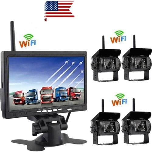 Podofo 7" TFT LCD Wireless Car Rearview Monitor HD Display Reverse Assistance Paking Camera System For Truck RV Bus Vehicle