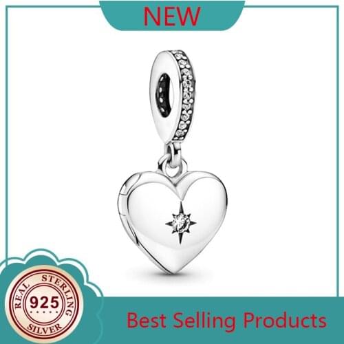 100% 925 Silver New Openable Heart Box Pendant Suitable For Original Pandora Bracelet Necklace Womens Diy Charm Jewelry