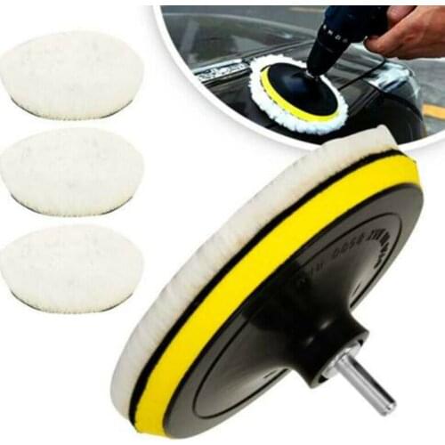 5pcs/set 3/4/5/7in Buffing Polishing Pads Car Polisher Drill Wool Wheel Mop Kit