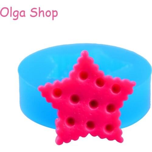 QYL004 21.3mm Star Cookie Flexible Silicone Mold - Dessert, Fondant, Resin, Polymer Clay, Baking Tools, Chocolate, Candy, Icing