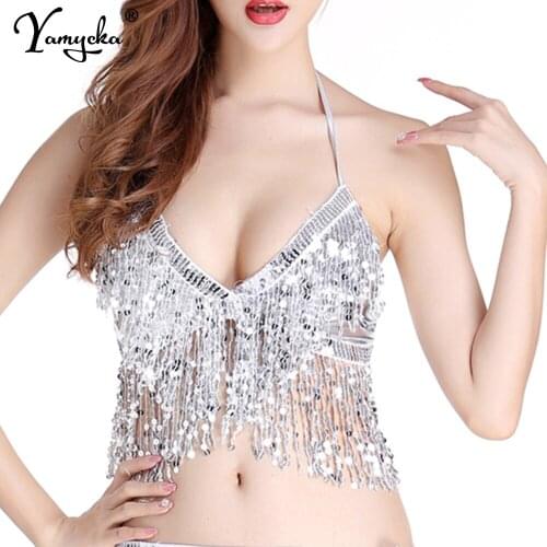 Sexy y2k Backless Sequin summer corset crop top women sleeveless tank blouses beach party cut out wrap halter bandage tops 2021