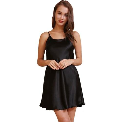 Silk Lingerie Summer Sexy Ice Silk Condole Belt Nightgown Adult Sex Appeal Simulation Silk Home Sleeping Dress Women Sleepwear