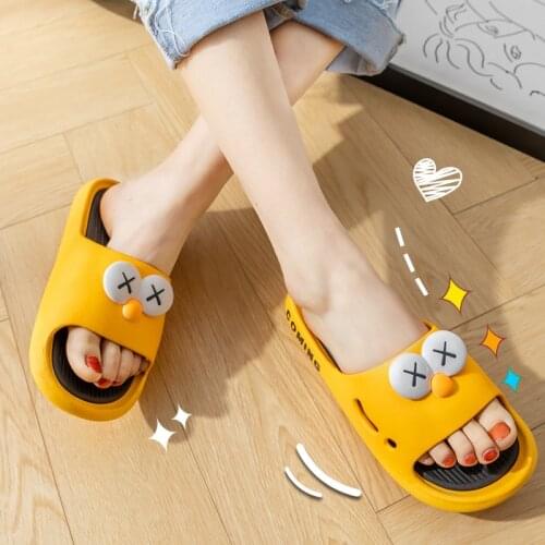 Women Thick Platform Slippers Bathroom Non-slip Flip Flop Summer Cartoons Eva Soft Sole Slide Sandals Lady Men Shoes Size 36-45
