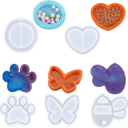 5 Shapes Tray Silicone Casting Resin Molds For DIY Resin Tray Jewelry Findings Tools Moulds Uv Epoxy Craft Handmade Making