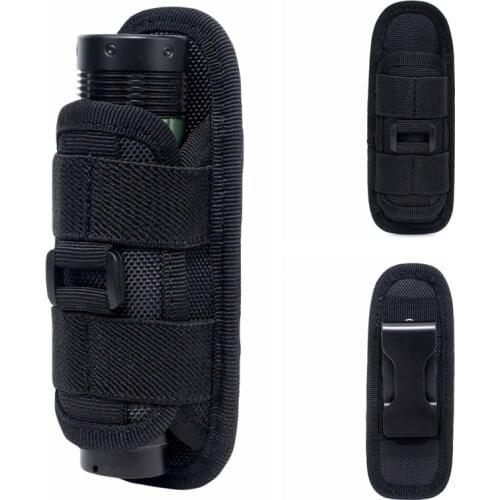 360 Degrees Tactical Rotatable Flashlight Pouch Holster Torch Case Belt Portable Torch Cover Holder Hunting Lighting Accessory