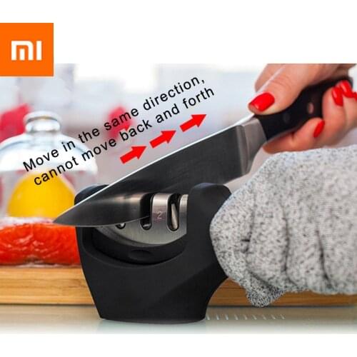 Xiaomi Knife Sharpener 3 in 1 Diamond Coated&Fine Rod Knife Shears and Scissors Sharpening stone System Stainless Steel Blades