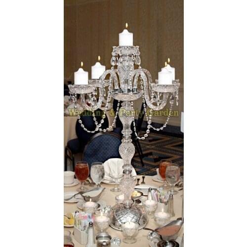 Table Centerpiece Crystal Wedding Candelabra with bead drops Wedding Decoration