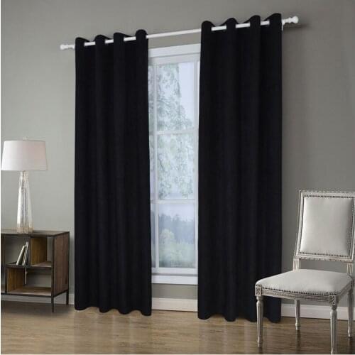 Lychee Suede Window Curtains for Living Room Bedroom Solid Curtains for Window Treatment Drapes Finished Blackout Curtain
