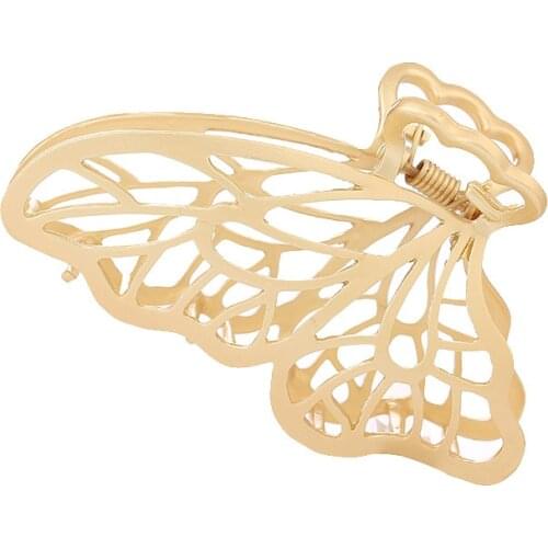 Miss FoUrSy Womens Hair Accessories Metal Geometric Hairpin Alloy Hollow Claw Small Round Gold Catch Clip Shower Clip for Girl