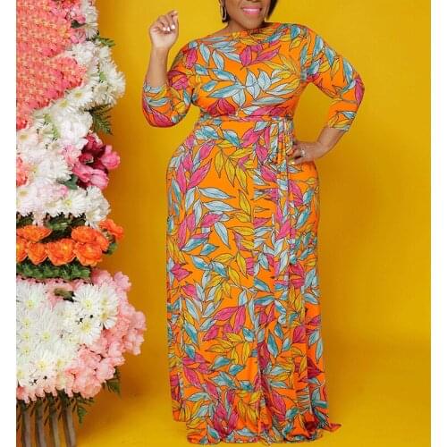 African Dress For Women Party Printed Long Plus Size S-3XL Robe Dinner Dress Elegant Ladies Work Wear Abaya Kaftan Evening Gowns