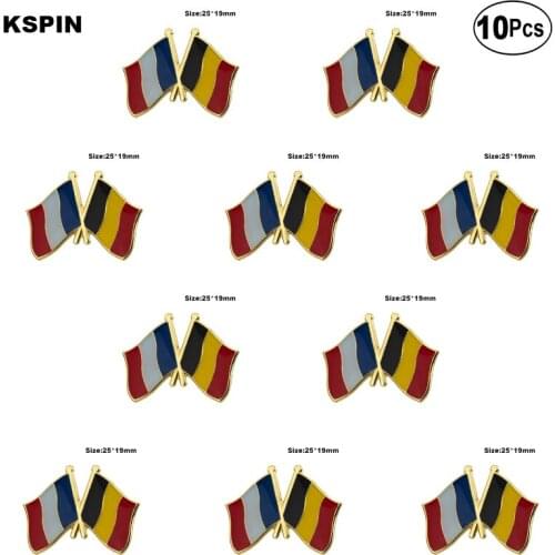 France & Belgium Lapel Pin Flag badge Brooch Pins Badges 10Pcs a Lot