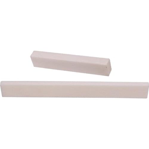 1set White DIY Bone Guitar String Bridge Nut Saddle Blank for Guitar