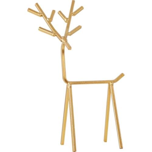 1 Pcs Iron Geometric Deer Jewelry Rack Creative Home Table Earrings Necklace Storage Display Stand Home Decoration