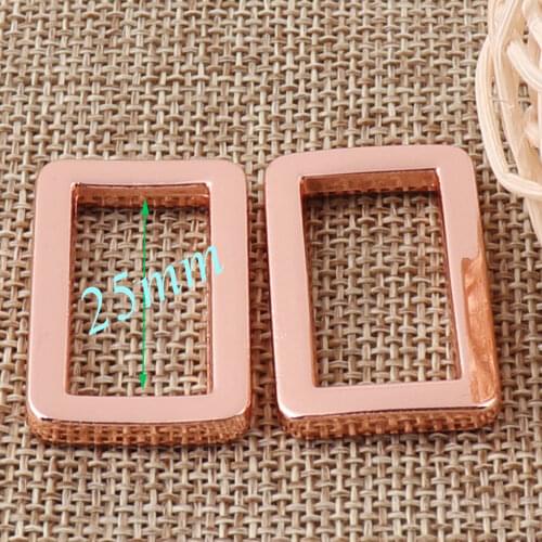 10 PCS Rose Gold Rectangle Rings 25mm Square Rings Rectangular Wire Loops 1" bag Webbing Purse Handbag Bag Rings Notions