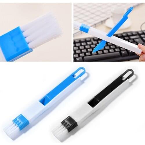 Window Brush Multipurpose Window Door Keyboard Groove Cleaning Brush Cleaner 2 In 1 Tool Black Blue Color Home Bathroom