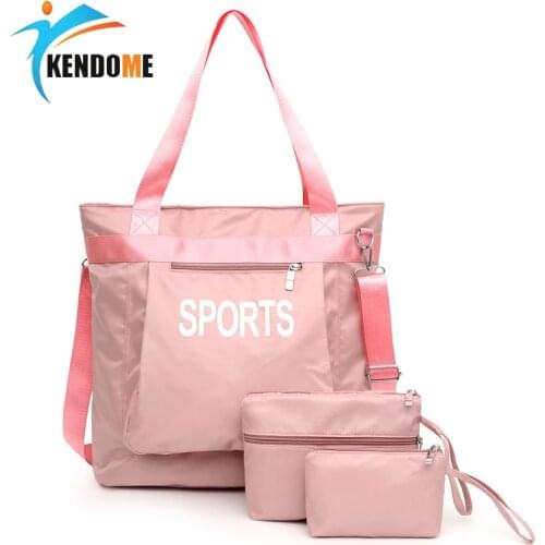 3pcs/set Sports Fitness Bags for Women Swim Travel Bag Female Beach Tote Light Student Sports Fitness Bag Oxford Travel Luggage