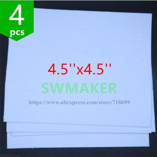 SWMAKER 4pcs Reprap 3D printer 4.5''x4.5'' heated bed insulation plate sheet Heating Bed Insulation Cottons