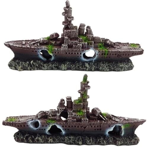 Aquarium Sunken Sea Decoration Fish Tank Decoration Boat Escape Houseboat Decoration Boat Resin Ship Sunken Ship