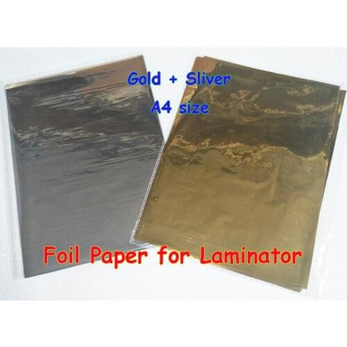 Free Shipping 100Pcs (Gold+Silver) 20x29Cm A4 Hot Stamping Foil Paper Laminator Laminating Transfere on Elegance Business Cards