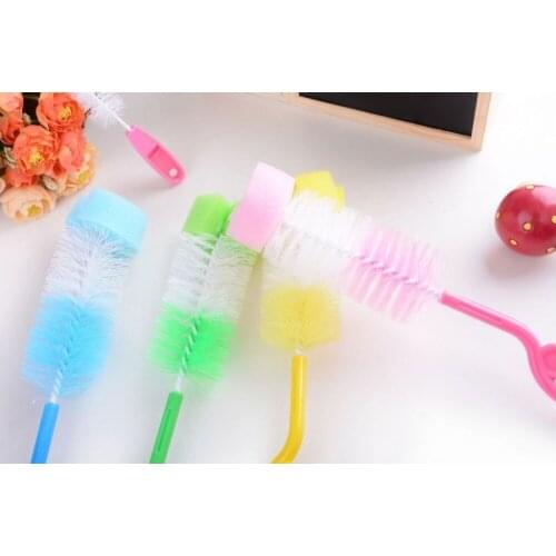 Teat Teapot Nozzle Spout Tube Nylon Cleaning Baby Milk Bottle Nipple Clean Brush Sponge Cleaner Brush with Pacifier Brush