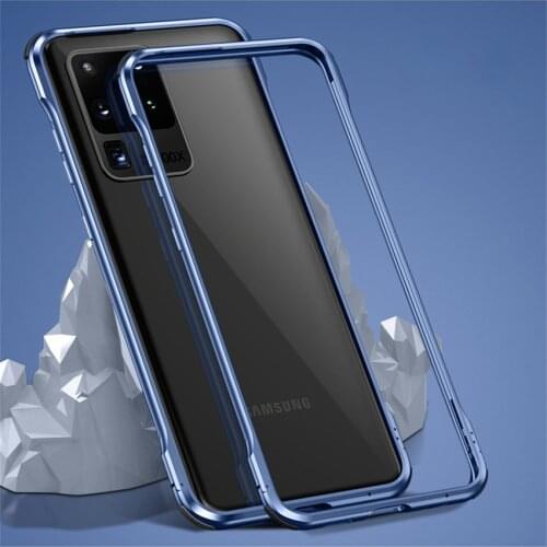 For Samsung s20 Case Metal Frame Luminous Shockproof Aluminum Bumper Protect Cover for Samsung s20 ultra s20+ s20 plus Case