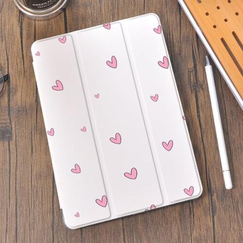 Love Heart for 10.2 8th 2020 Air 4 iPad Case Cute Pencil Holder 7th 12.9 Pro 11 2018 Mini 5 Cover For iPad 10.5 Pro Funda Air 2