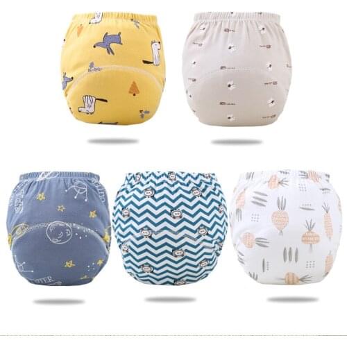 Baby Waterproof Nappies Reusable CottonTraining Pants Infant Shorts Cloth Baby Diaper Panties Nappy
