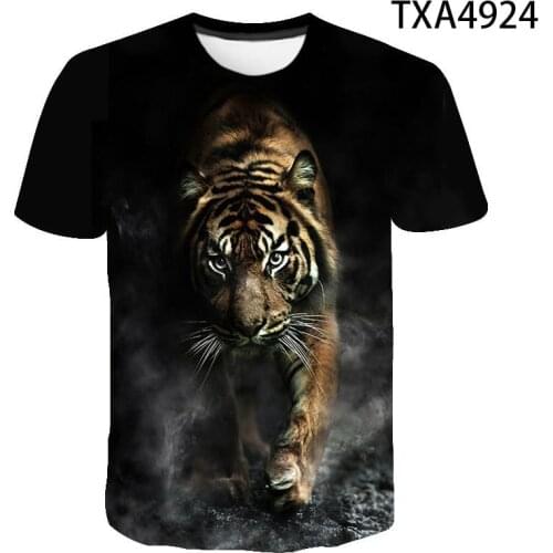 2020 New Tiger 3D T Shirt Men Women Children Summer Fashion Short Sleeve Printed Animal T-Shirt Cool Tops Tees Boy Girl Clothing