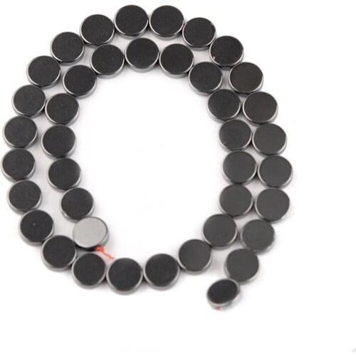 Horizontal Hole Round Hematite Multi-size Custom Black Gallstone Semi-finished Products for DIY Handmade Jewelry Accessories
