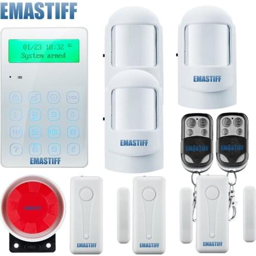 Free shipping IOS & android App control 10 wireless zones home security gsm alarm system with touch menu operation