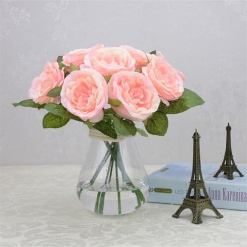 Artificial Rose Bouquet Decorative Foam Rose Flowers Bride Bouquets for Wedding Home Party Decoration Wedding Supplies