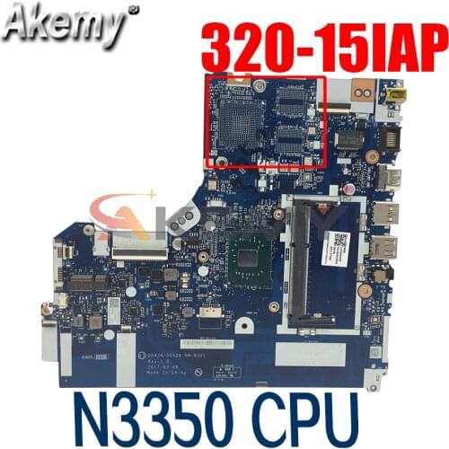 Laptop motherboard For LENOVO Ideapad 320-15IAP N3350 Mainboard NM-B301 5B20P20644 DDR3