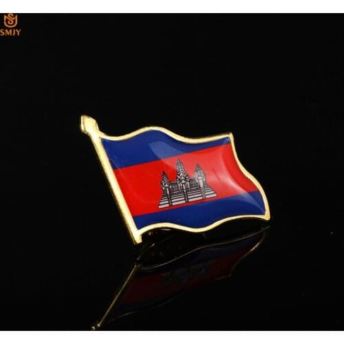Asian Country Brooch Kingdom of Cambodia National Flag Metal Enamel Pin Mini Custom Lapel Pin Badge