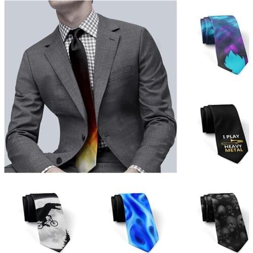 Fashion Casual Printed Mens Ties 8cm Slim Business Formal Neck Ties for Men Festival Party Wedding Shirt Accessories Black Ties