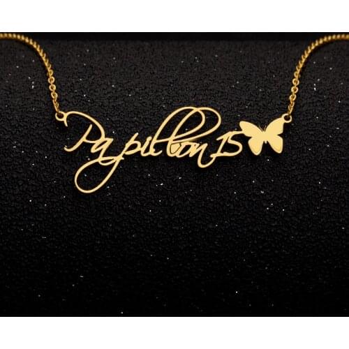 Personalized Name Necklece with Heart/Crown/Butterfly Custom Script Font Name Necklace For Women Name Maxi Colar Custom jewelry