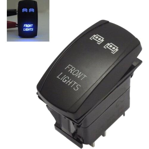 Front Light Bar Dash ON / OFF Rocker Toggle Switch Blue LED 5 pin for Car