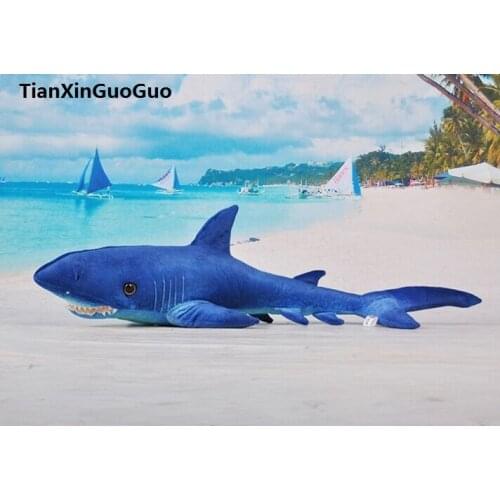 About 55cm dark blue cartoon shark plush toy soft doll throw pillow birthday gift h0795