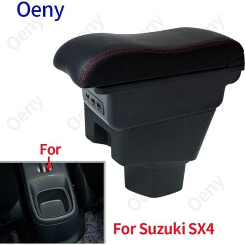 For SUZUKI SX4 Armrest center Car Armrest box Interior Parts Retrofit parts Storage box auto accessories Interior with USB LED