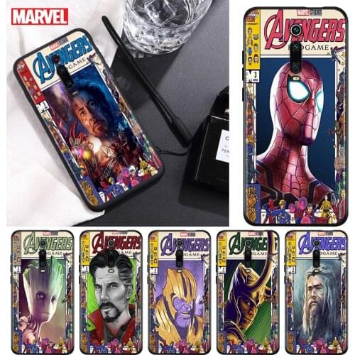 Marvel superhero poster For Xiaomi Redmi 9T 9I 9AT 9A 9C 9 8A 8 7A 7 6A 6 5A 5 4X PRO Prime Plus Black Soft Phone Case