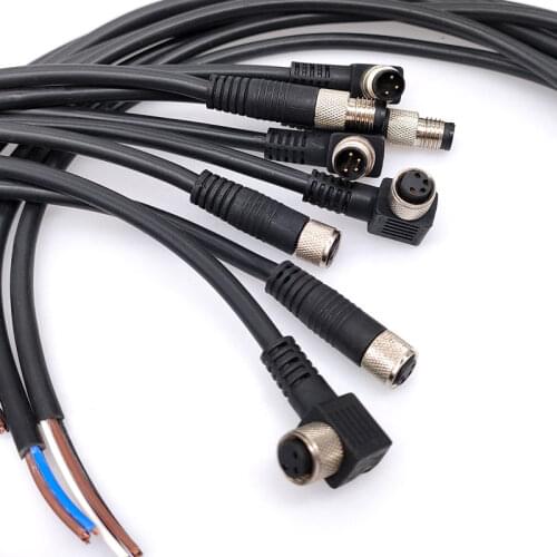 M8 Sensor Connector Waterproof plug Male&Female 3 4Pin +2m PVC line A Type