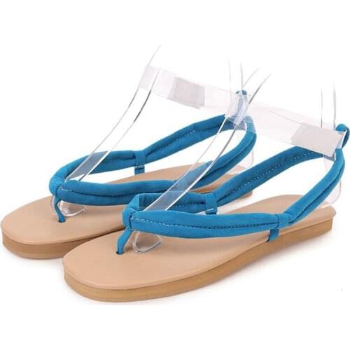 COOLULU Women Thong Toe Flip Flop Sandals All Match Flats Shoes Summer Beach Sandals Casual Big Size 32-48 Sandals for Ladies