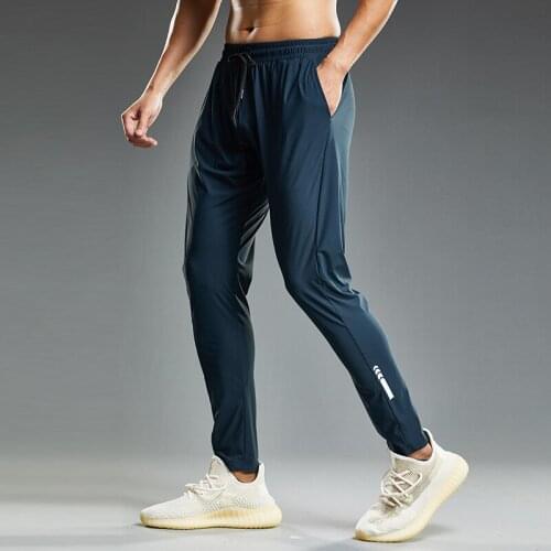 New Men Ice silk Quick dry comfortable Running Pants Soccer basketball Training Trousers Jogging Fitness Gym Workout Sport Pants