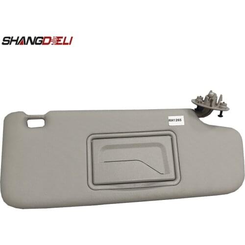 Grey Right Passenger Side Sun Visor Sun Shade with Make up Mirror for Chevrolet Chevy Sonic Spark 2011 2012 2013 2014 2015 2016