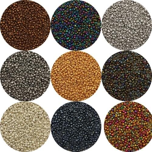 4mm Plating Glass Seed Beads 6/0 Plated Coffee Silver Gold Glass Spacer Loose Beads for DIY handmade bracelet necklace Jewelry