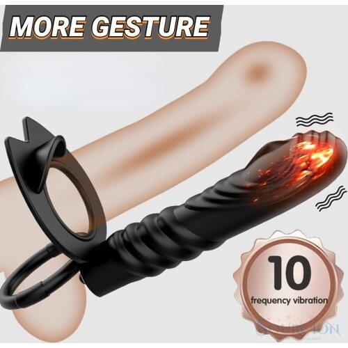 SW 10 Frequency Double Penetration Anal Plug Dildo Vibrator Butt Plug Strap On Peni Vagina Vibrator Adult Sex Toy For Men Couple