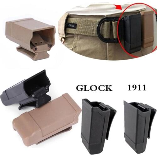 Tactical Single Pistol Magazine Holster Flashlight Clip Pouch for 9mm Glock To .45 Caliber M9 P226 USP Belt Airsoft Accessories