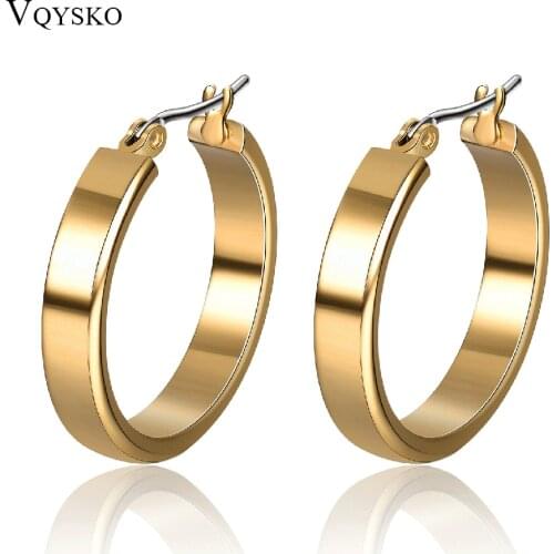 Женские золотые серьги VQYSKO China At AliExpress