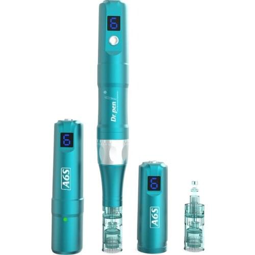 High Quality Meso Dermapens Skin Whitening Rechargeable Newest Dr Pen Derma Pen A6s Digital Nano Needling Pen With 2 Batteries